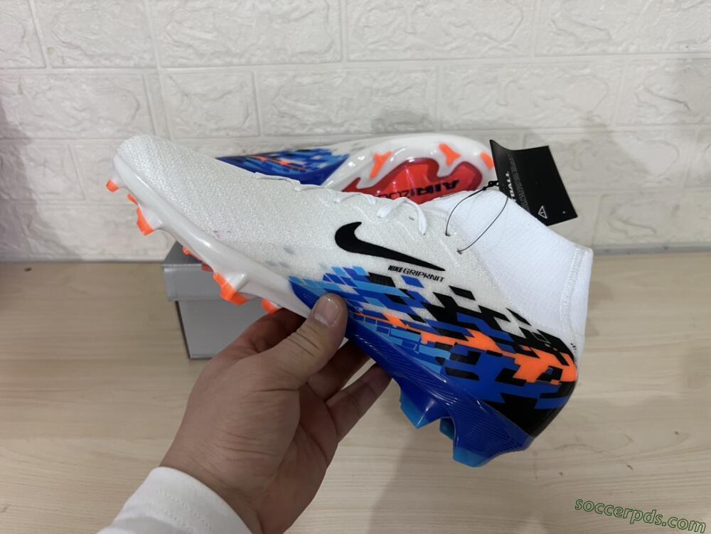 Nike Air Zoom Mercurial Superfly 10 Elite FG High-Tops Football Boots - White/Blue/Orange