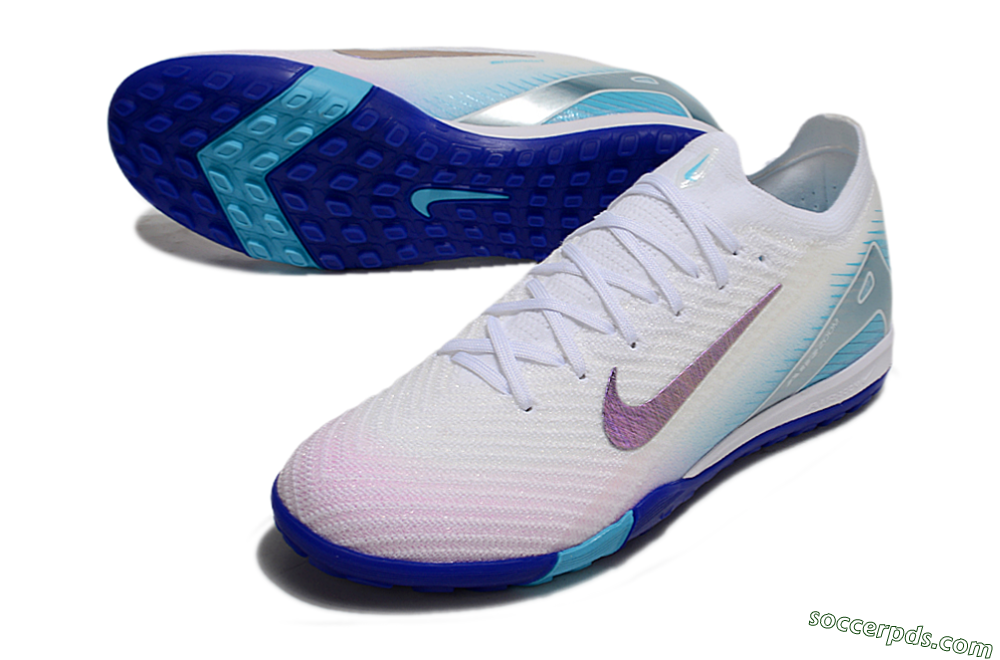Nike Air Zoom Mercurial Vapor 16 Elite TF Low-Tops Football Shoes - White/Purple/Blue 3