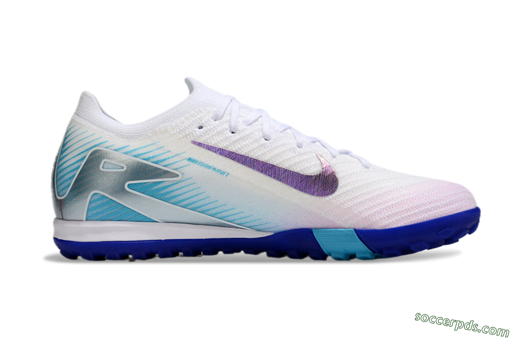 Nike Air Zoom Mercurial Vapor 16 Elite TF Low-Tops Football Shoes - White/Purple/Blue 5
