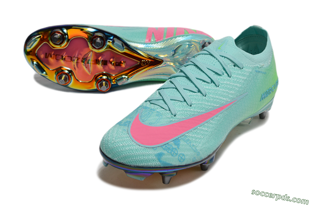 Nike Air Zoom Mercurial Vapor 16 Elite SG Low-Tops Football Boots - Jade/Pink/Gold 3