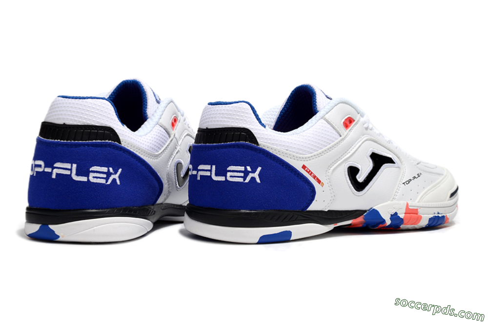 Joma Top Flex IC Low-Tops Football Shoes - White/Red/Blue 6
