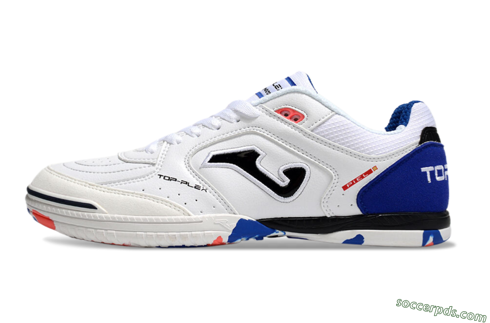 Joma Top Flex IC Low-Tops Football Shoes - White/Red/Blue 2