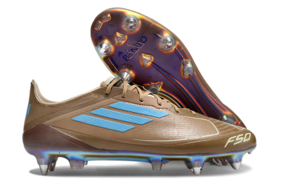 Messi x Adidas F50 Elite SG Low-Tops Football Boots - Brown/White/Blue