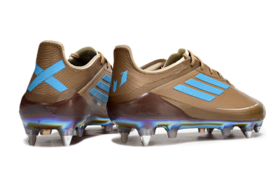 Messi x Adidas F50 Elite SG Low-Tops Football Boots - Brown/White/Blue