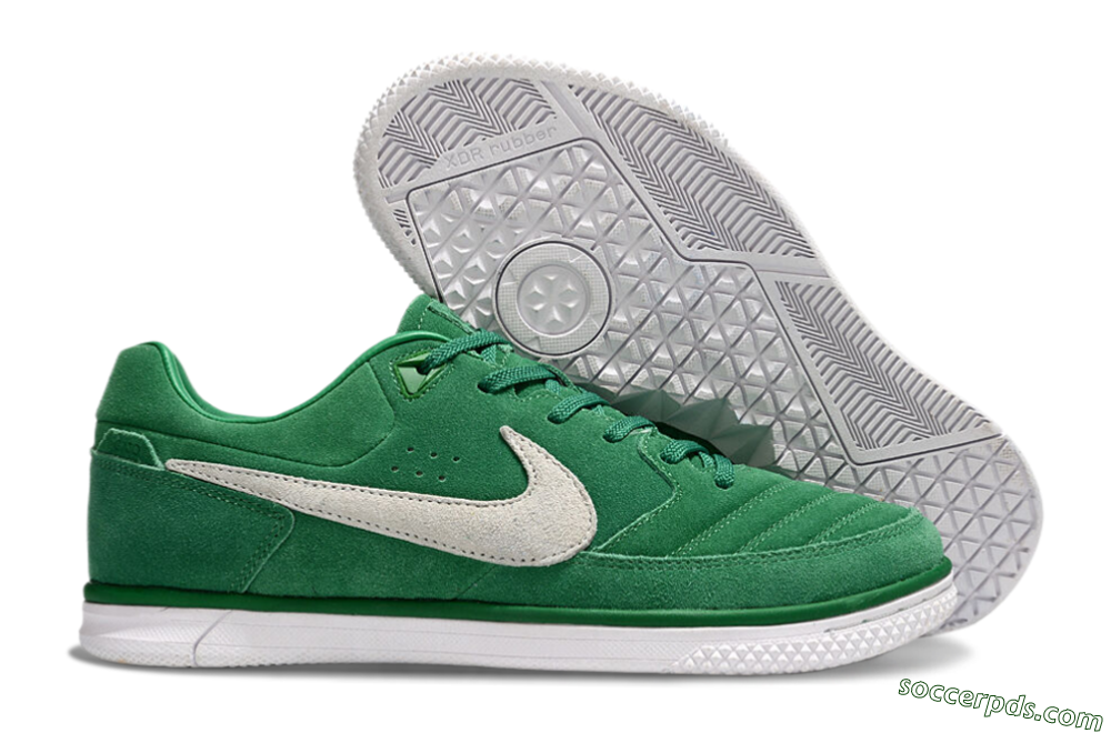 Nike Street Gato IC Low-Tops Football Shoes - Green/Grey/White 1