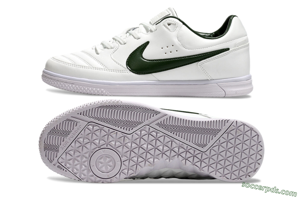 Nike Street Gato IC Low-Tops Football Shoes - White/Green 0