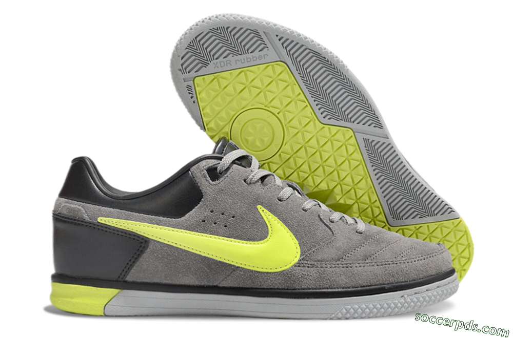 Nike Street Gato IC Low-Tops Football Shoes - Grey/Yellow/Black 1