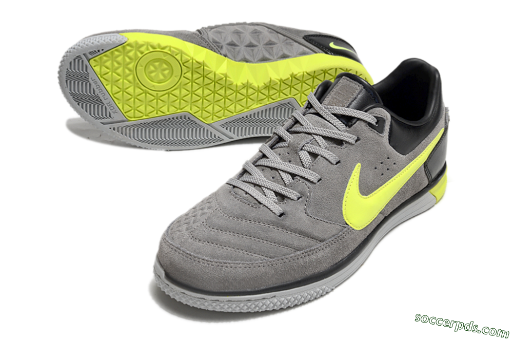Nike Street Gato IC Low-Tops Football Shoes - Grey/Yellow/Black 3