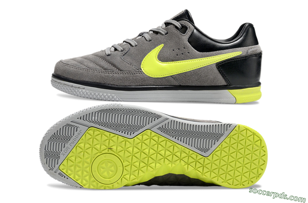 Nike Street Gato IC Low-Tops Football Shoes - Grey/Yellow/Black 0