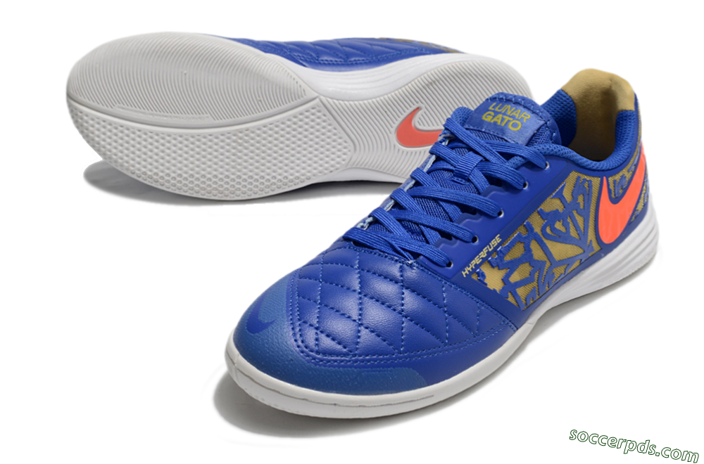 Nike Street Gato IC Low-Tops Football Shoes - Blue/Yellow/Red 3