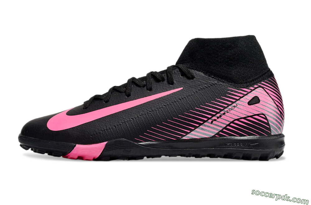 Nike Air Zoom Mercurial Superfly 10 Elite TF High-Tops Football Shoes - Black/Pink 2