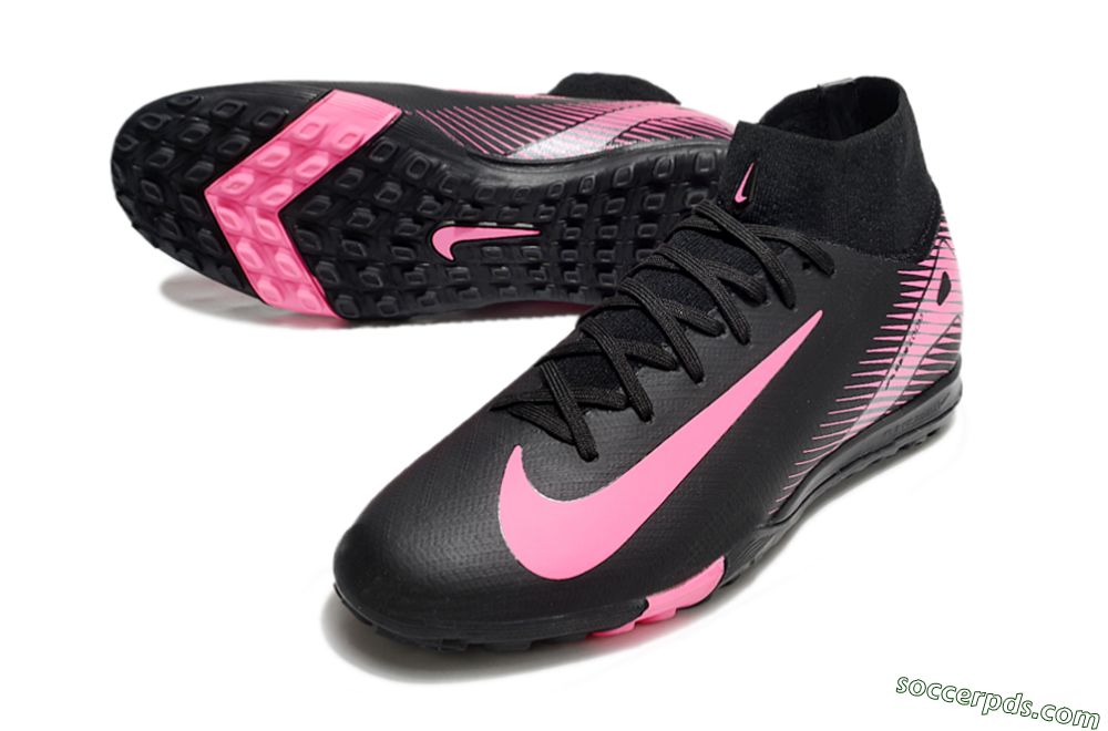 Nike Air Zoom Mercurial Superfly 10 Elite TF High-Tops Football Shoes - Black/Pink 3