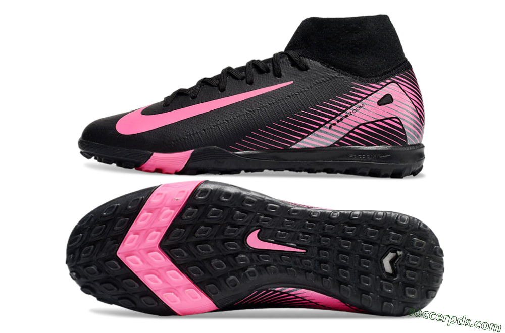 Nike Air Zoom Mercurial Superfly 10 Elite TF High-Tops Football Shoes - Black/Pink 0