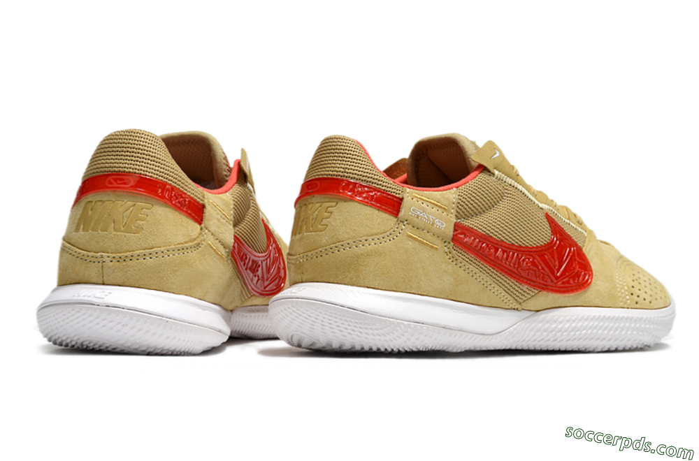 Nike Street Gato IC Low-Tops Football Shoes - Khaki/Red/White 6