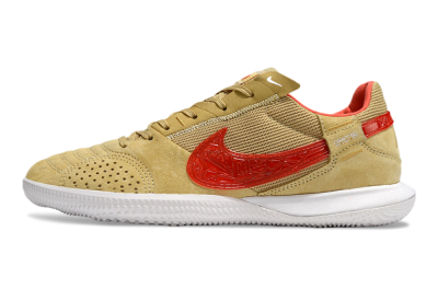 Nike Street Gato IC Low-Tops Football Shoes - Khaki/Red/White