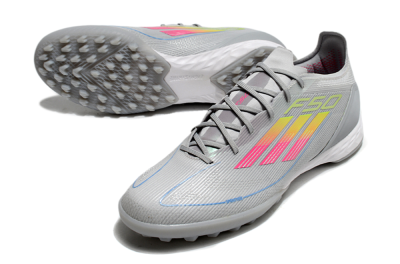 Adidas F50 Pro TF Low-Tops Football Shoes - Grey/Gold/Pink