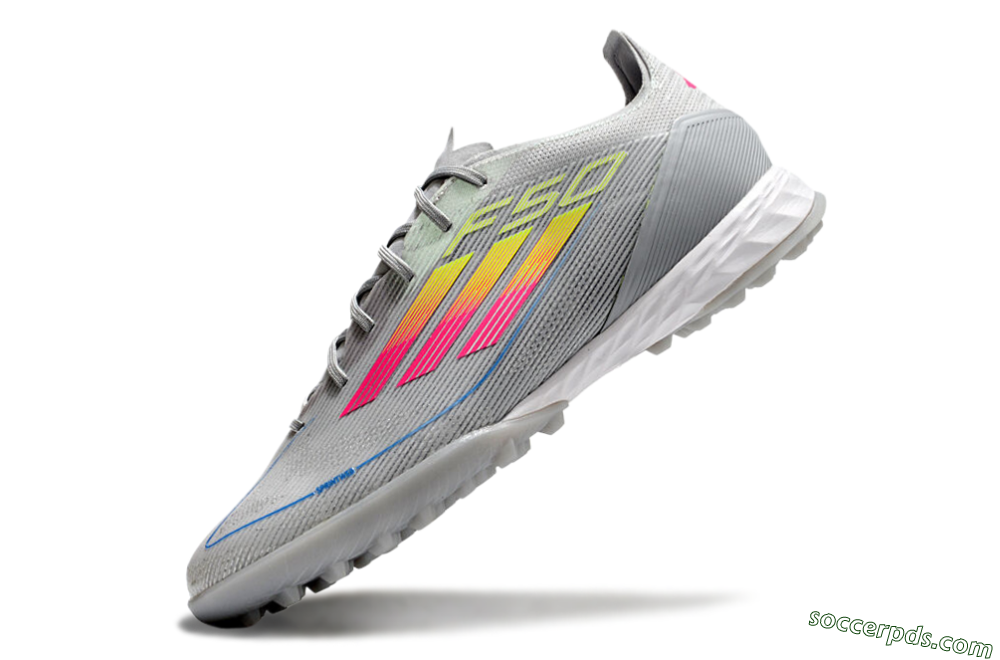 Adidas F50 Pro TF Low-Tops Football Shoes - Grey/Gold/Pink 5