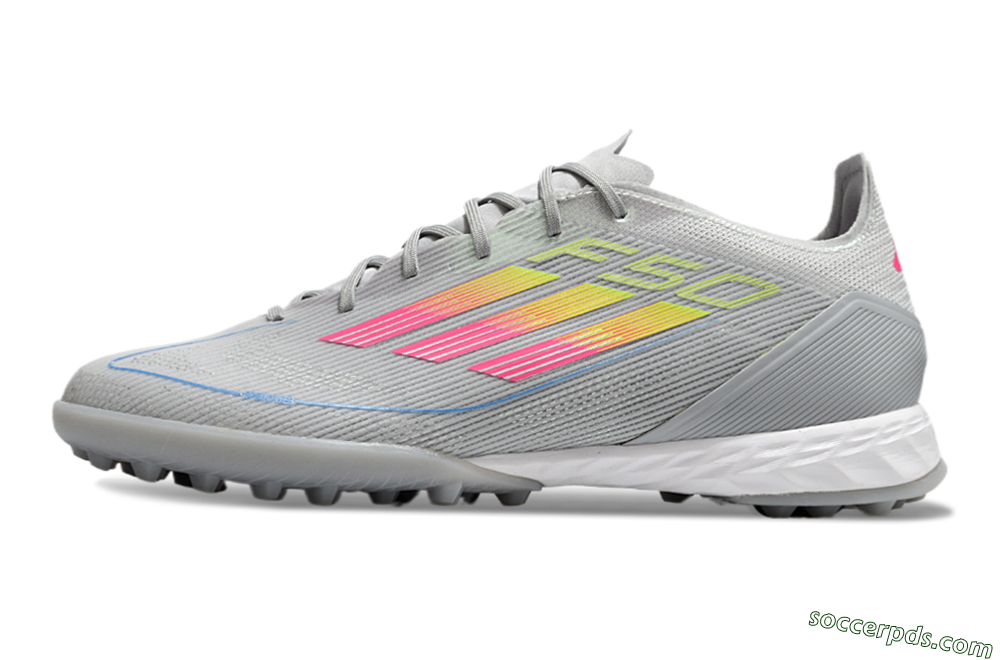 Adidas F50 Pro TF Low-Tops Football Shoes - Grey/Gold/Pink 2