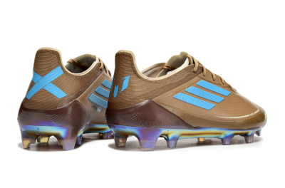 Messi x Adidas F50 Elite FG Low-Tops Football Boots - Brown/White/Blue