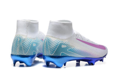 Nike Air Zoom Mercurial Superfly 10 Elite FG High-Tops Football Boots - White/Purple/Blue