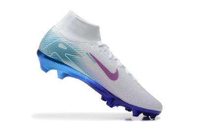 Nike Air Zoom Mercurial Superfly 10 Elite FG High-Tops Football Boots - White/Purple/Blue