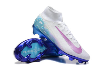 Nike Air Zoom Mercurial Superfly 10 Elite FG High-Tops Football Boots - White/Purple/Blue