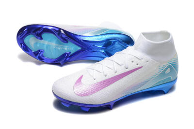 Nike Air Zoom Mercurial Superfly 10 Elite FG High-Tops Football Boots - White/Purple/Blue