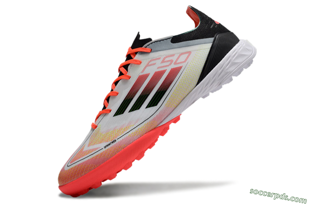 Adidas F50 Elite TF Low-Tops Football Shoes - White/Red/Yellow 5