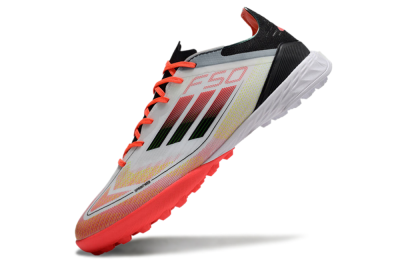 Adidas F50 Elite TF Low-Tops Football Shoes - White/Red/Yellow