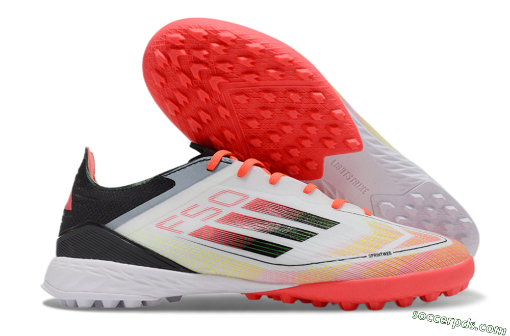 Adidas F50 Elite TF Low-Tops Football Shoes - White/Red/Yellow 1