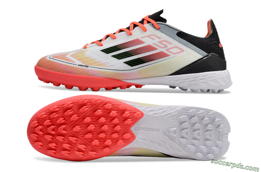 Adidas F50 Elite TF Low-Tops Football Shoes - White/Red/Yellow 0