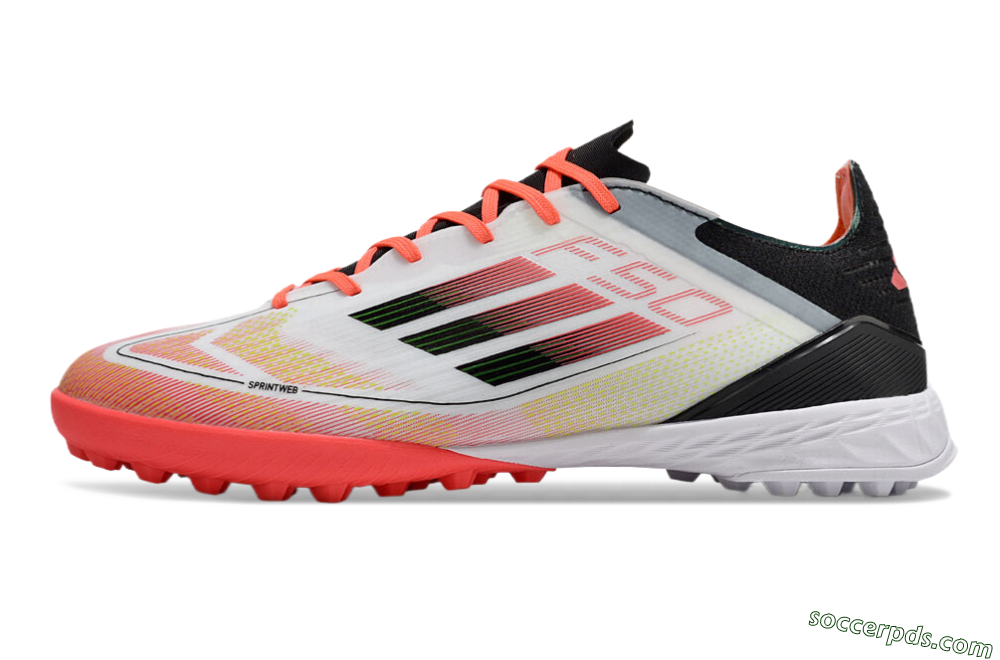 Adidas F50 Elite TF Low-Tops Football Shoes - White/Red/Yellow 2