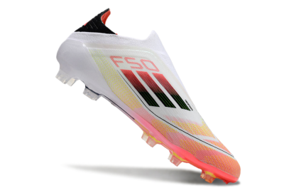 Adidas F50 Elite Laceless FG Low-Tops Football Boots - White/Red/Yellow