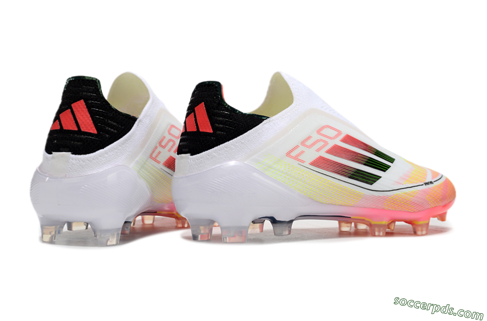 Adidas F50 Elite Laceless FG Low-Tops Football Boots - White/Red/Yellow 6