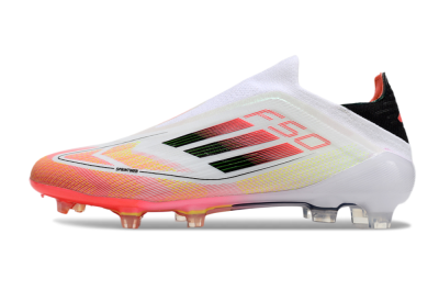 Adidas F50 Elite Laceless FG Low-Tops Football Boots - White/Red/Yellow