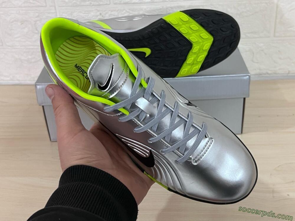 Nike Zoom Mercurial Vapor 1 Rgn SE TF Low-Tops Football Shoes - Silver/Black/Yellow