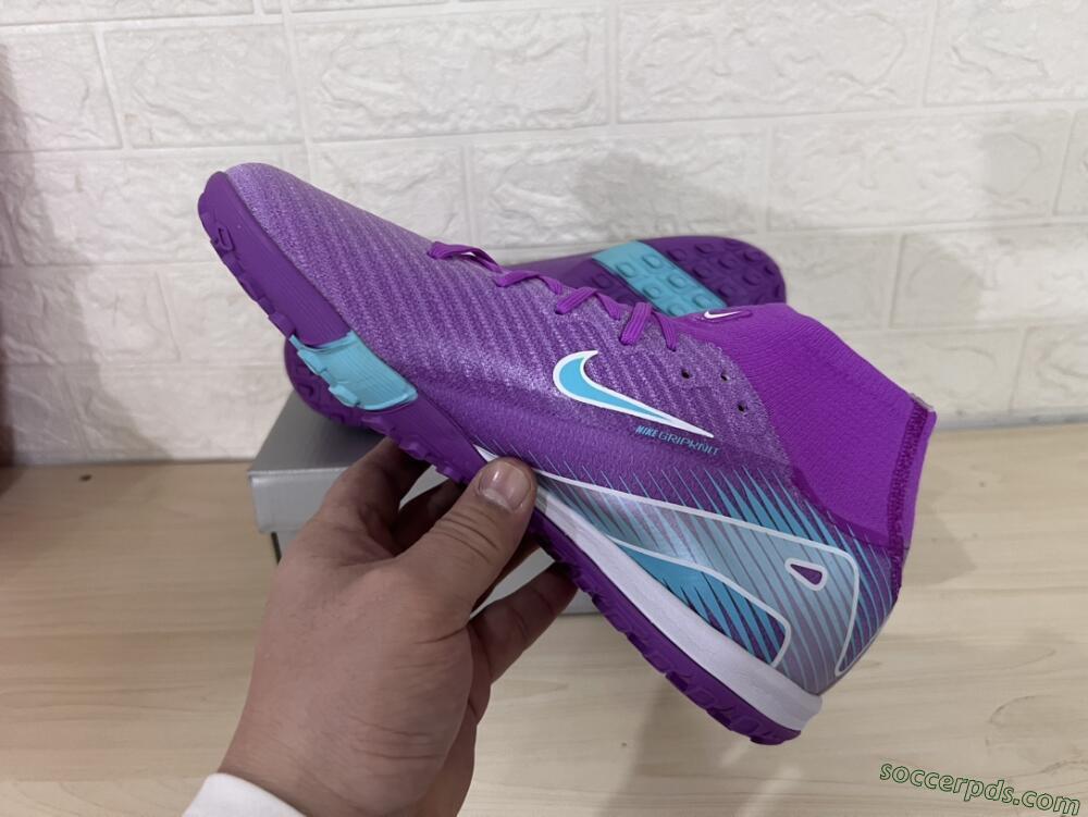 Nike Air Zoom Mercurial Superfly 10 Elite TF High-Tops Football Shoes - Purple/Jade/White