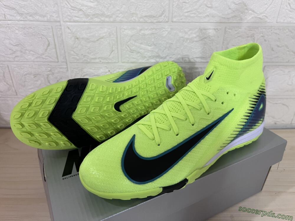 Nike Air Zoom Mercurial Superfly 10 Elite TF Low-Tops Football Shoes - Yellow/Black/Blue