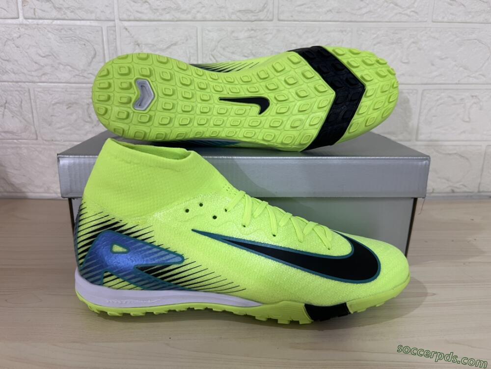 Nike Air Zoom Mercurial Superfly 10 Elite TF Low-Tops Football Shoes - Yellow/Black/Blue