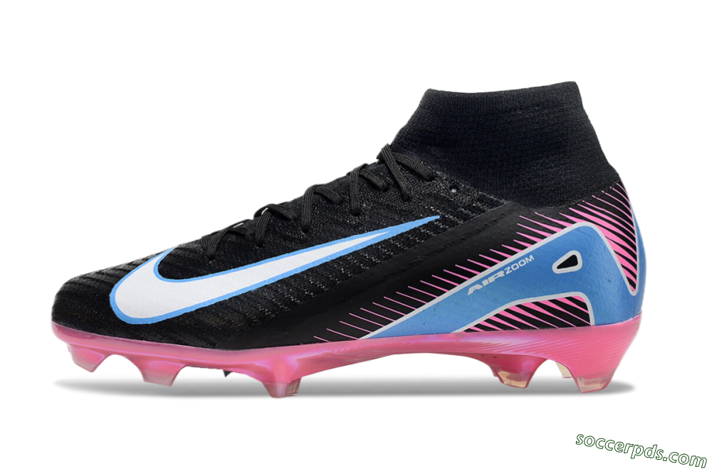 Nike Air Zoom Mercurial Superfly 10 Elite FG High-Tops Football Boots - Black/White/Blue/Pink 2