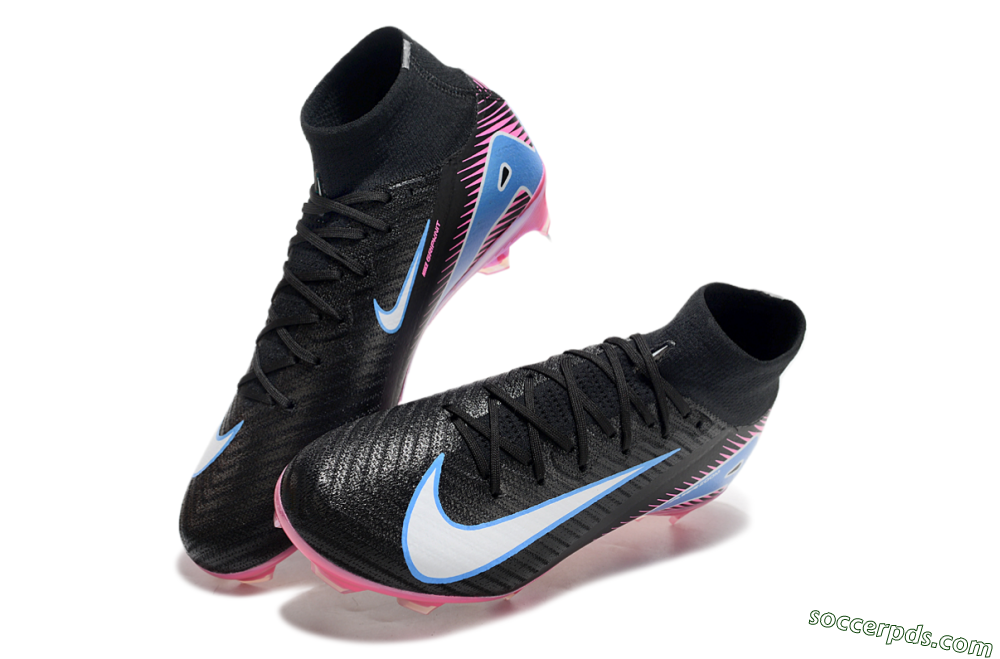Nike Air Zoom Mercurial Superfly 10 Elite FG High-Tops Football Boots - Black/White/Blue/Pink 3