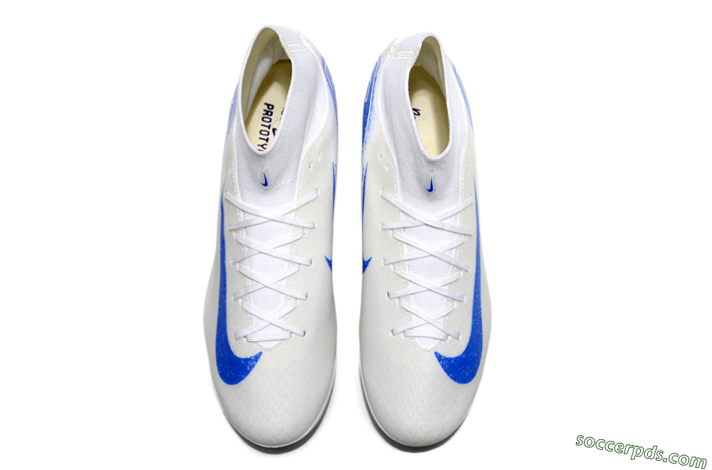 Nike Air Zoom Mercurial Superfly 10 Elite AG High-Tops Football Boots - Beige/White/Blue 4