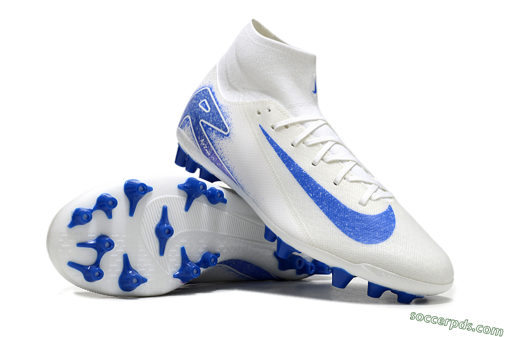 Nike Air Zoom Mercurial Superfly 10 Elite AG High-Tops Football Boots - Beige/White/Blue 3