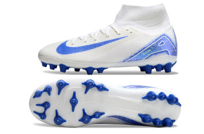 Nike Air Zoom Mercurial Superfly 10 Elite AG High-Tops Football Boots - Beige/White/Blue