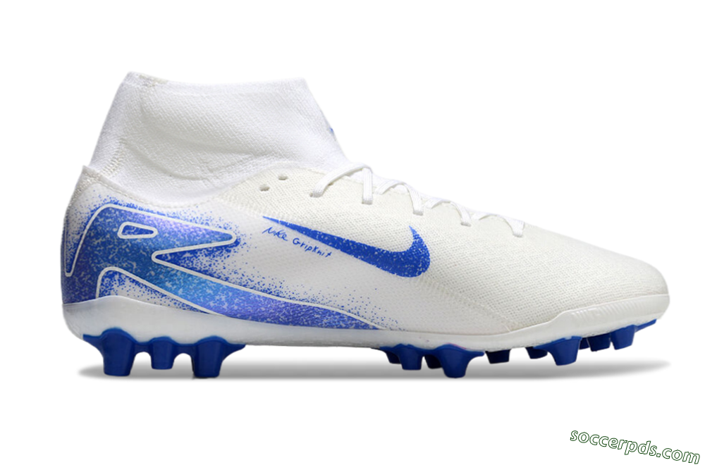 Nike Air Zoom Mercurial Superfly 10 Elite AG High-Tops Football Boots - Beige/White/Blue 7