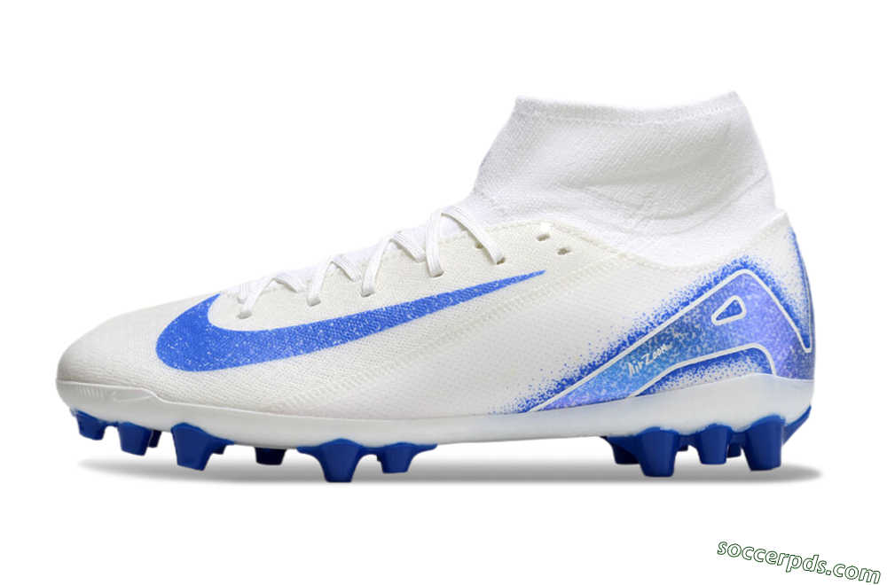 Nike Air Zoom Mercurial Superfly 10 Elite AG High-Tops Football Boots - Beige/White/Blue 2