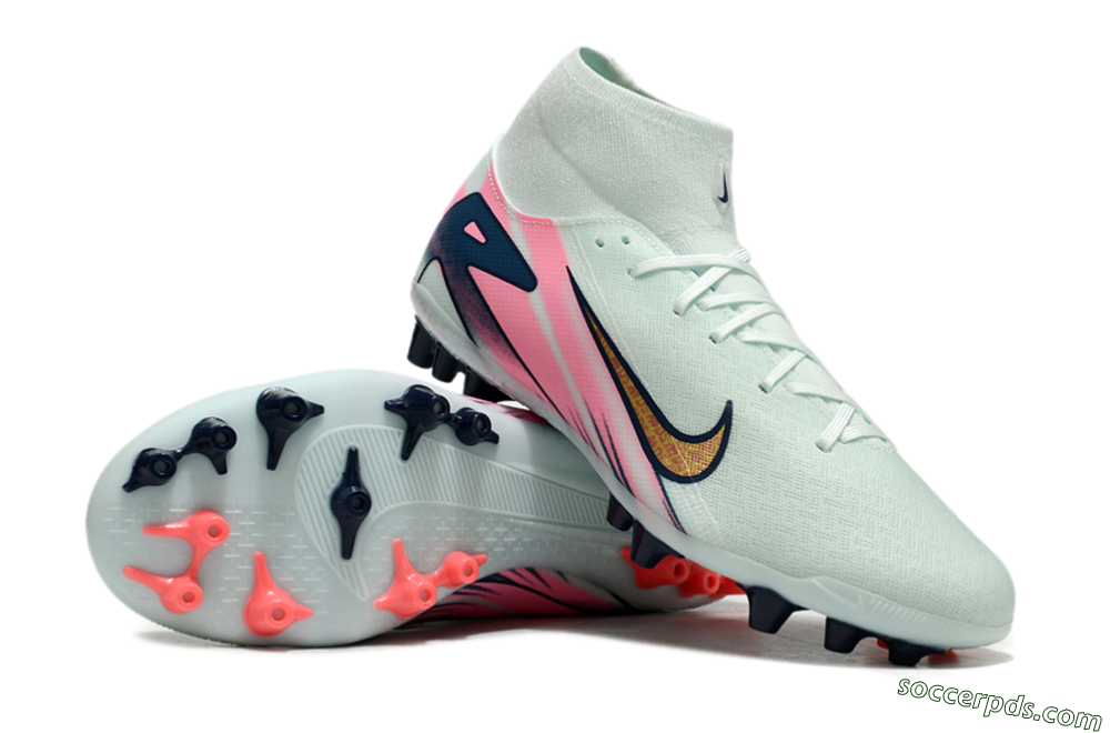 Nike Air Zoom Mercurial Superfly 10 Elite AG High-Tops Football Boots - Jade/Gold/Pink 3