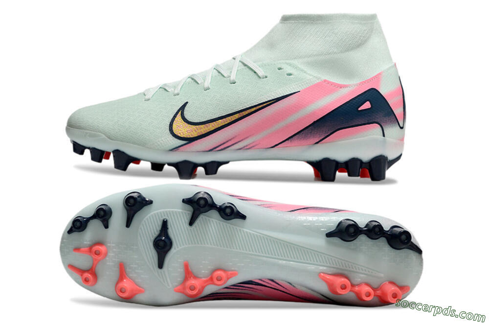 Nike Air Zoom Mercurial Superfly 10 Elite AG High-Tops Football Boots - Jade/Gold/Pink 0
