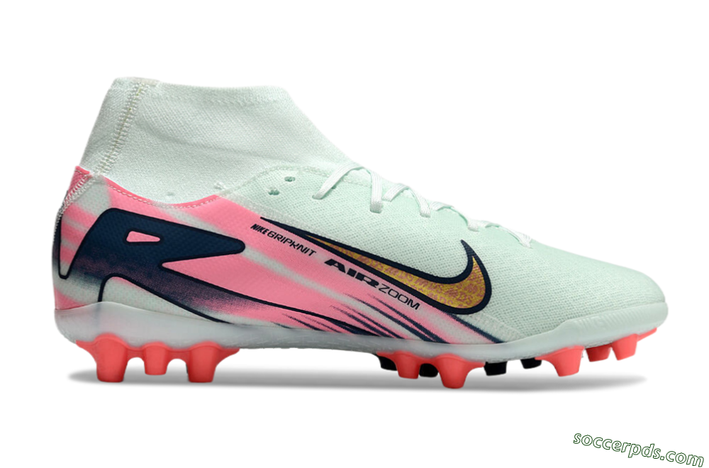 Nike Air Zoom Mercurial Superfly 10 Elite AG High-Tops Football Boots - Jade/Gold/Pink 7