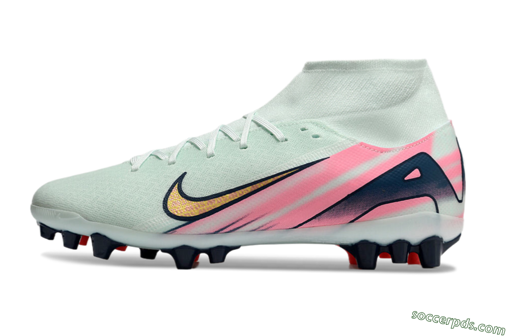 Nike Air Zoom Mercurial Superfly 10 Elite AG High-Tops Football Boots - Jade/Gold/Pink 2